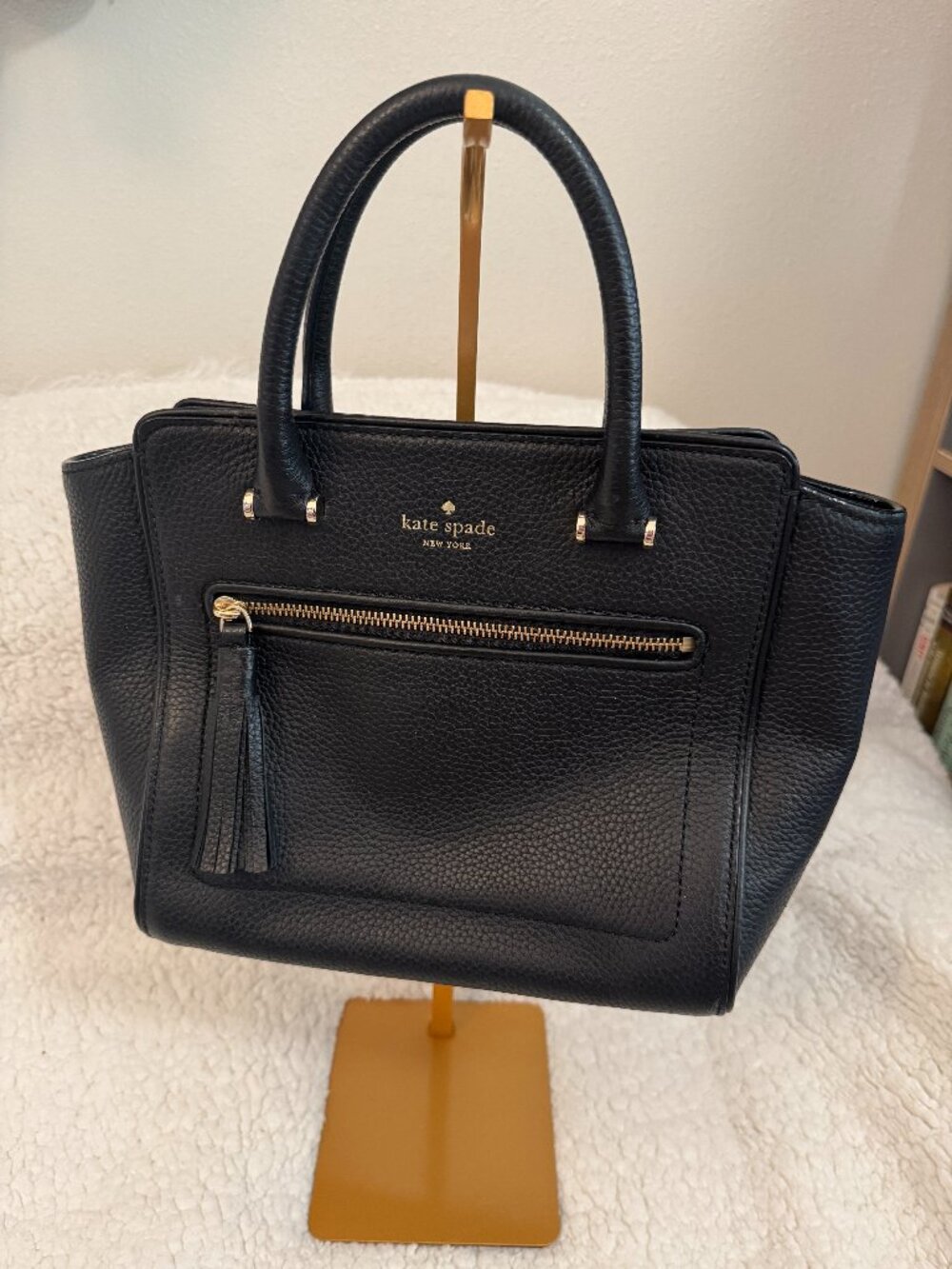 Kate Spade Chester Street Small Allyn Black Leather Satchel Crossbody Bag